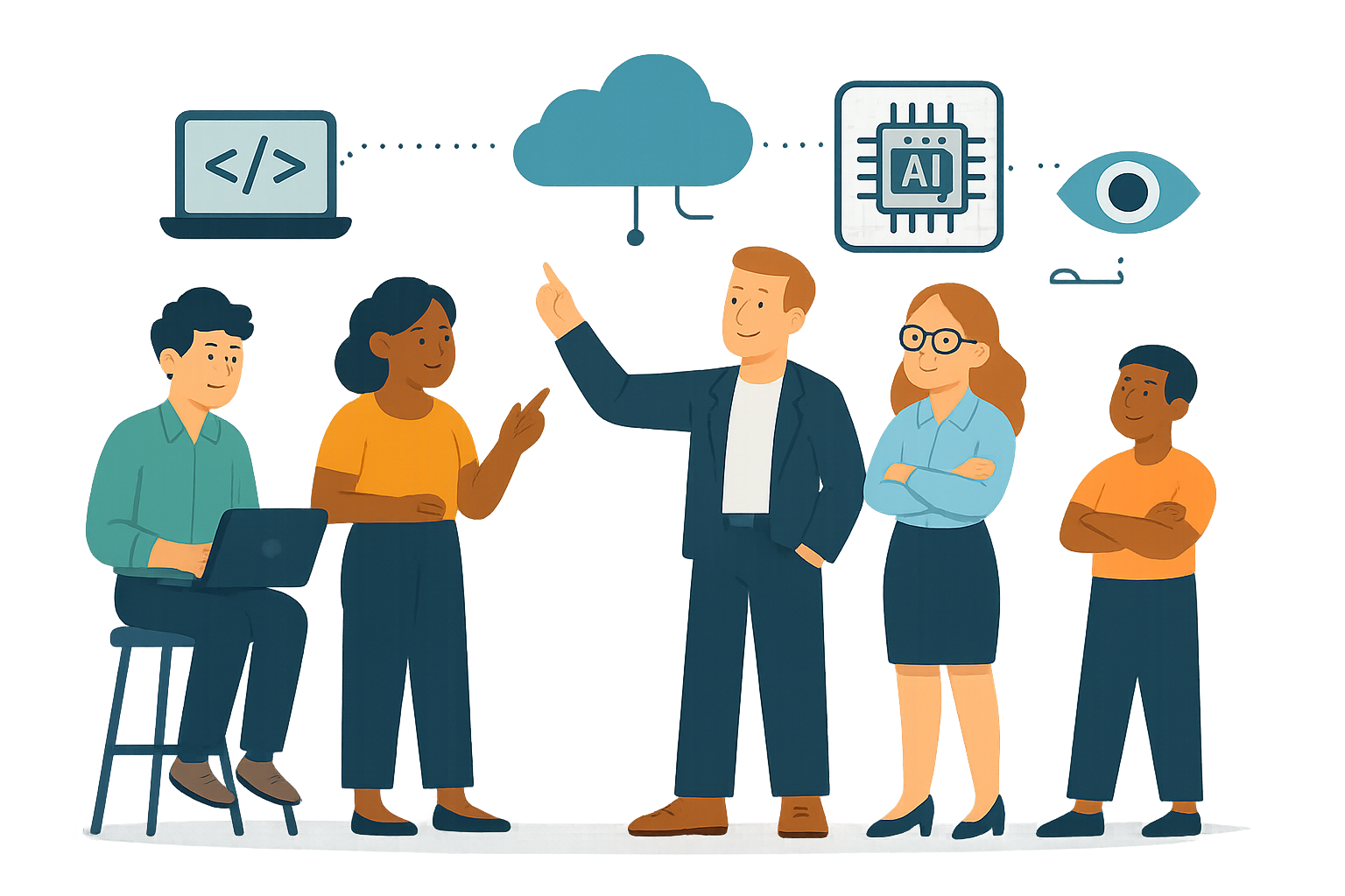 Equipo de Dacrox diseñando software, hardware, IoT, automatización y soluciones en la nube
